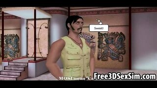 Seksual 3D karikatura lesbian hotties məşğul bununla birlikdə